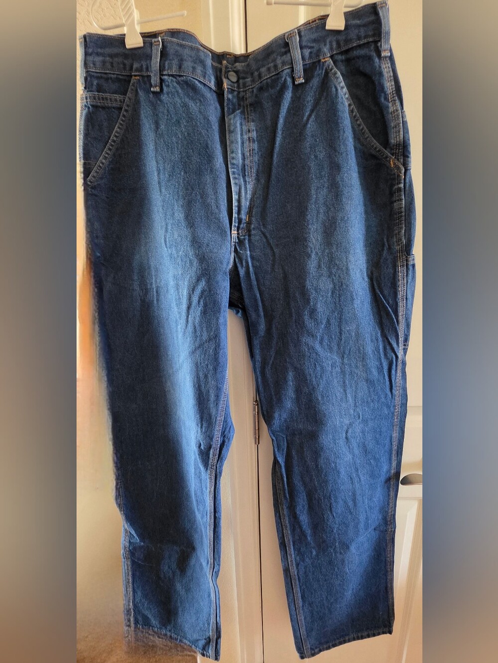 Carhartt Men's Relaxed Cargo FR Fit Blue Denim Jeans